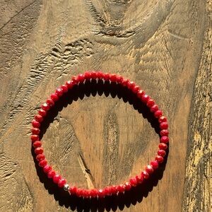 Elegant Red Beaded Bracelet